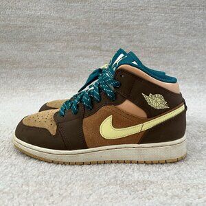 Air Jordan 1 Mid GS Cacao Wow Sneakers Shoes 4.5Y Youth Boys